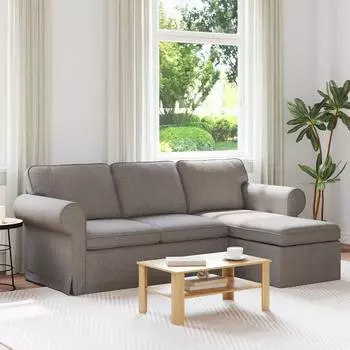 vidaXL Sofa taupe 215x138x80cm Stoff
