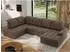 MKS Madrito U Wohnlandschaft U-Form mit Schlaffunktion und Bettkasten, Velvet, braun