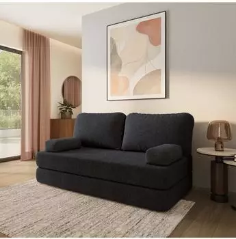 Masseno NIKSI Schlafsofa Schaumstoff Bouclé-Stoff schwarz (800001993944)