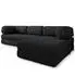 Masseno KELI Ecksofa modular mit Schlaffunktion, Bouclé, schwarz (800001994042)