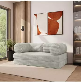 Masseno ALVIO Schlafsofa Kordstoff hellgrau (800001993912)