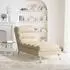 vidaXL Chaiselongue mit Kissen, Stoff, creme (379473)
