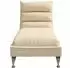 vidaXL Chaiselongue mit Kissen, Stoff, creme (379473)