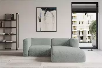 ALTDECOR MIRA-L1 Ecksofa L-Form Velours hellgr&uuml;n 227x179x89cm (800002004708)