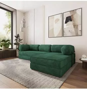 Masseno ETERA modulares Ecksofa mit Schlaffunktion, gr&uuml;n, L-Form (800001993993)