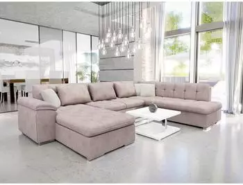 Mirjan24 Niko Bis Premium Ecksofa U-Form mit Schlaffunktion und Bettkasten (800001165874)