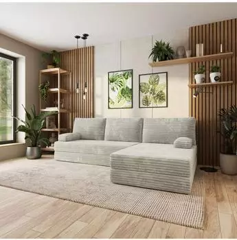 Masseno ANKO Ecksofa mit Schlaffunktion, hellgrau, L-Form, 270x160cm (800001994048)