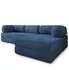 Masseno ETERA Ecksofa modular mit Schlaffunktion, blau, L-Form (800001993969)