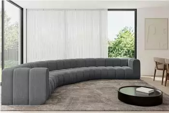 ALTDECOR Lazro-U1 modulares Sofa U-Form, Cord, dunkelgrau, 373x373x70cm (800001328011)