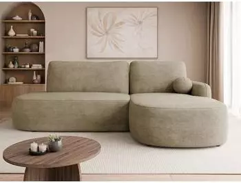 Mirjan24 Loridu O Ecksofa L-Form mit Schlaffunktion & Bettkasten, Chenille, taupe (800001992969)