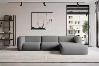 ALTDECOR MIRA-L2 Ecksofa L-Form Velours grau 318x179x89cm (800002003670)