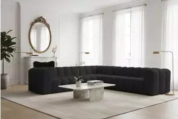 Fun M&ouml;bel Ecksofa Solvie Stoff Tiffani, schwarz, Universal (300cm)