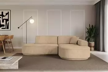 ALTDECOR MARI-L1v3 Ecksofa L-Form Velours taupe 243x171cm (800001940772)