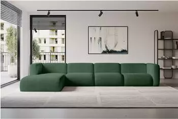 ALTDECOR MIRA-L3 Ecksofa L-Form Cord, salbeigr&uuml;n, 409x179cm (800002004670)