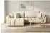 WFL GROUP Iris Ecksofa mit Schlaffunktion & Bettkasten, beiger Samt, 280x184cm (800002022788)
