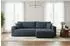 WFL GROUP Alva Ecksofa 3-Sitzer mit Schlaffunktion, Strukturstoff dunkelblau (800001517742)