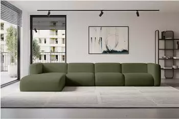 ALTDECOR MIRA-L3 Ecksofa L-Form Boucl&eacute; olivgr&uuml;n (800002004664)