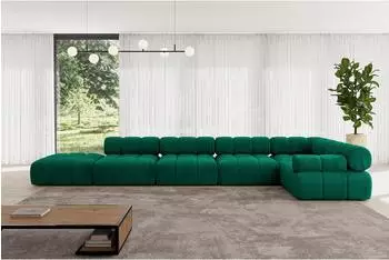 ALTDECOR Felto-L3 Ecksofa L-Form 7-Sitzer, dunkelgr&uuml;n, 475x190cm (800001554877)
