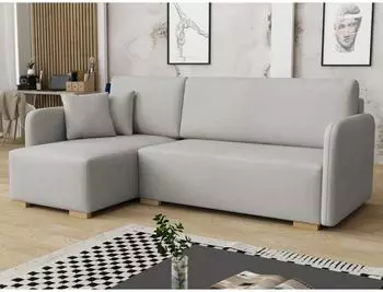 Mirjan24 Como L Ecksofa mit Schlaffunktion und Bettkasten, L-Form, 220x140cm