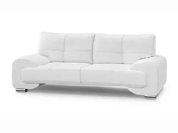 Beautysofa Omega 3-Sitzer Sofa Kunstleder wei&szlig; (800000800481)