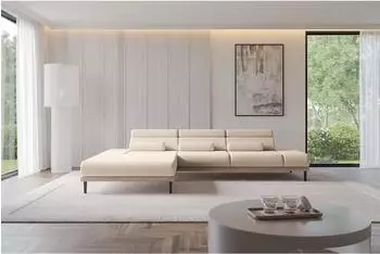 ALTDECOR Mona Ecksofa L-Form elektrisch, Velours beige, 316x205x85cm (800002026678)