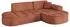 ALTDECOR TARO-L1 Ecksofa L-Form, Velours, apricot, 243x171cm (800001936173)