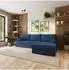 Masseno ANKO Ecksofa modular mit Schlaffunktion, Kordstoff blau, L-Form 270x160cm (800001993922)