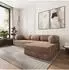 Masseno ETERA Ecksofa modular mit Schlaffunktion, beige, L-Form 270x160cm (TILIA 17)