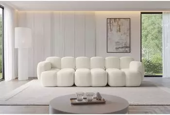 ALTDECOR Miko-S2 modulares 3-Sitzer Sofa, Boucl&eacute;, beige, 300x118x75cm (800001834015)