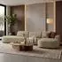 Selsey Sallmo Ecksofa L-Form, 3-Sitzer, Ottomane links, Chenille dunkelbeige, 276cm