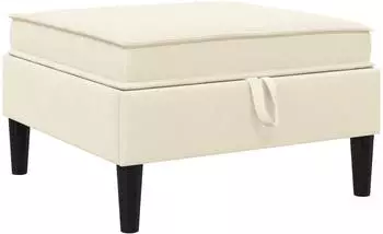 vidaXL Sofa-Hocker mit Stauraum, cremefarben, Samt (42027143)