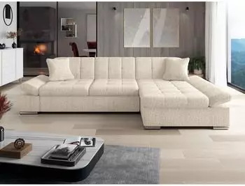 Mirjan24 Malwi Ecksofa L-Form, Schlaffunktion, Bettkasten, 278x161cm (Donn 05)