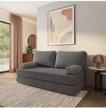 Masseno NIKSI Schlafsofa Schaumstoff Boucl&eacute;-Stoff grau (800001993954)