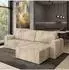 Masseno Valtino Ecksofa L-Form mit Schlaffunktion, Kordstoff, creme, 275x148cm (800001285803)