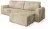 Masseno Valtino Ecksofa L-Form mit Schlaffunktion, Kordstoff, creme, 275x148cm (800001285803)