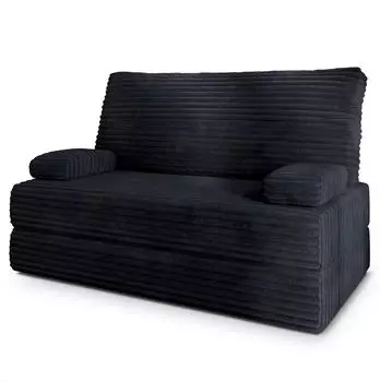 Masseno LADIA Schlafsofa Kordstoff schwarz (TILIA 100)