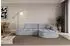 ALTDECOR TARO-L1 Ecksofa L-Form, Velours, hellgrau, 243x171x79,5cm