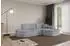 ALTDECOR TARO-L1 Ecksofa L-Form, Velours, hellgrau, 243x171x79,5cm