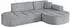 ALTDECOR TARO-L1 Ecksofa L-Form, Velours, hellgrau, 243x171x79,5cm