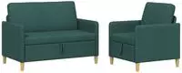 vidaXL Sofa Set mit Stauraum 2 stk. Dunkelgr&uuml;n Polyester