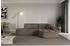 ALTDECOR TARO-L1 Ecksofa L-Form, Velours, braun, 243x171cm (800001936166)