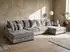 WFL GROUP Dahlia U-Form Schlafsofa mit Bettkasten, hellgrau Chenille, 373x92x155cm (800002023950)