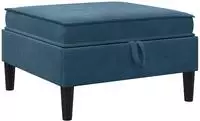 vidaXL Sofa-Hocker mit Stauraum Blau Samt