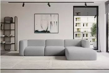ALTDECOR MIRA-L2 Ecksofa L-Form hellgrau Bouclé 318x179x89cm