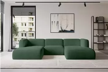 ALTDECOR Mira-U1 Wohnlandschaft U-Form Cord salbeigrün 317x179x70cm (800002004236)