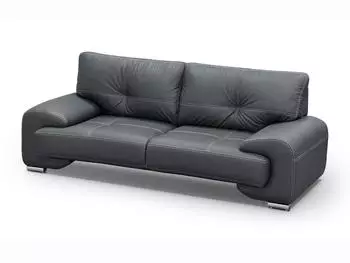 Beautysofa Omega 3-Sitzer Sofa Kunstleder, schwarz (800000800472)