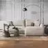 Selsey Cushi Ecksofa mit Schlaffunktion, Ottomane rechts, Chenille hellbeige