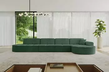 ALTDECOR TARO-L3 Ecksofa L-Form, Kord, gr&uuml;n, 413x171cm (800001941036)