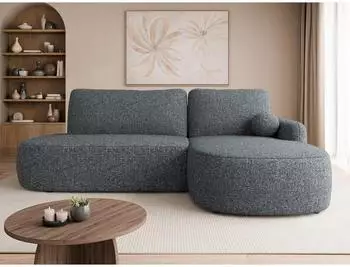 Mirjan24 Loridu O Ecksofa L-Form mit Schlaffunktion & Bettkasten, Chenille, dunkelgrau (800001992989)