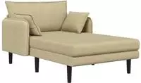 vidaXL Gro&szlig;e Chaiselongue Grau-Gr&uuml;n Cordstoff